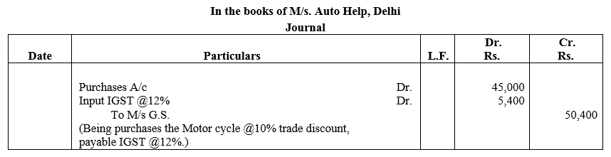 TS Grewal Accountancy Class 11 Solutions Chapter 5 Journal - 52