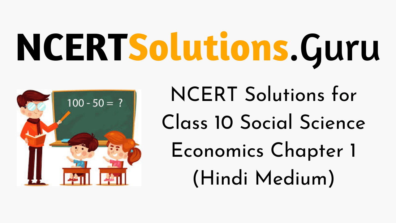 NCERT Solutions for Class 10 Social Science Economics Chapter 1 (Hindi Medium)