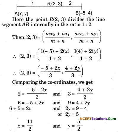 Coordinate Geometry Class 10 Extra Questions Maths Chapter 7 with Solutions Answers 43