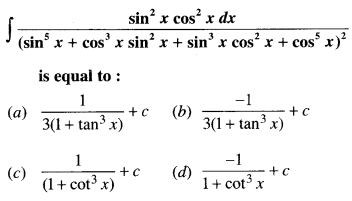 MCQ Questions for Class 12 Maths Chapter 7 Integrals with Answers 13