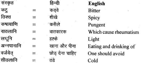 NCERT Solutions for Class 11 Sanskrit Bhaswati Chapter 4 ऋतुचर्या 6