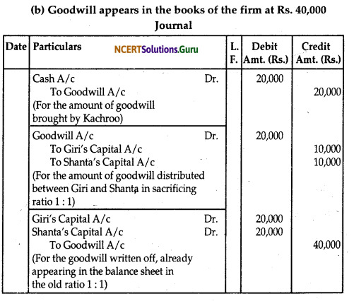 NCERT Solutions for Class 12 Accountancy Chapter 3 Reconstitution of Partnership Firm Admission of a Partner 10