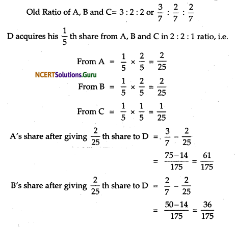NCERT Solutions for Class 12 Accountancy Chapter 3 Reconstitution of Partnership Firm Admission of a Partner 58