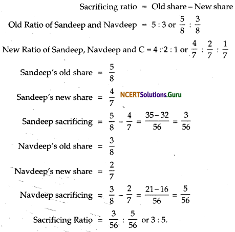 NCERT Solutions for Class 12 Accountancy Chapter 3 Reconstitution of Partnership Firm Admission of a Partner 68