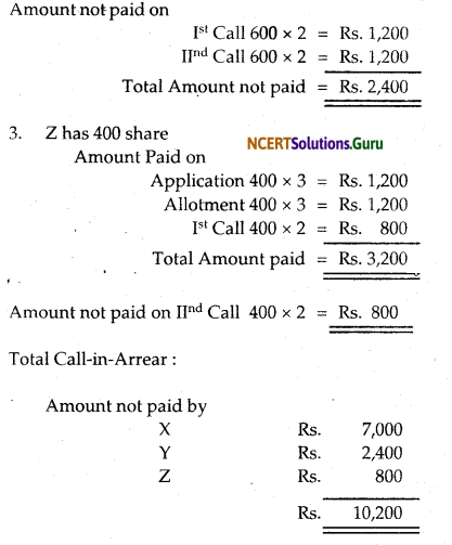 NCERT Solutions for Class 12 Accountancy Chapter 6 Accounting for Share Capital 10