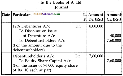 NCERT Solutions for Class 12 Accountancy Chapter 7 Issue and Redemption of Debentures 139