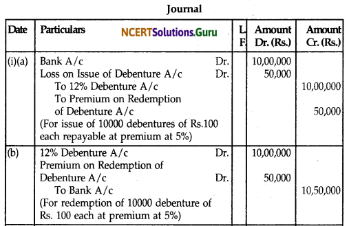 NCERT Solutions for Class 12 Accountancy Chapter 7 Issue and Redemption of Debentures 161