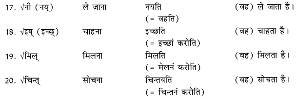 Class 6 Sanskrit Grammar Book Solutions धातु-क्रिया-परिचयः 5