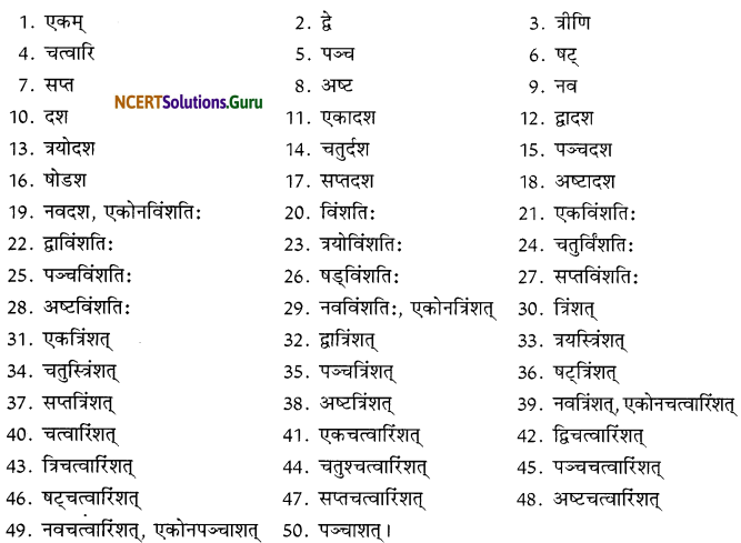 Class 6 Sanskrit Grammar Book Solutions परिशिष्टम् 1