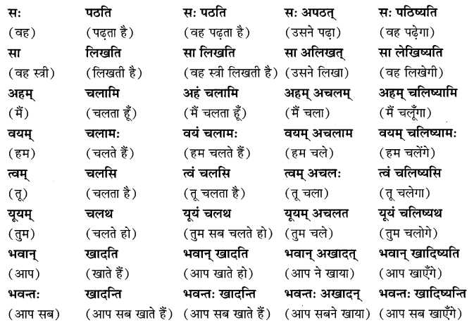 Class 6 Sanskrit Grammar Book Solutions लकार-परिचयः 6
