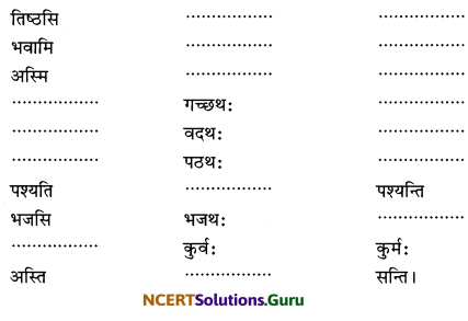 Class 6 Sanskrit Grammar Book Solutions लकाररूपाणि 6