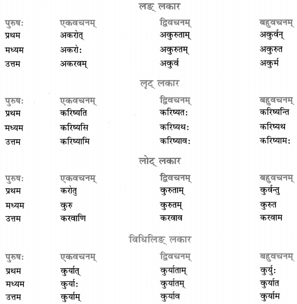 Class 7 Sanskrit Grammar Book Solutions धातुरूप-प्रकरणम् 16
