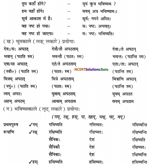 Class 7 Sanskrit Grammar Book Solutions धातुरूप-प्रकरणम् 4