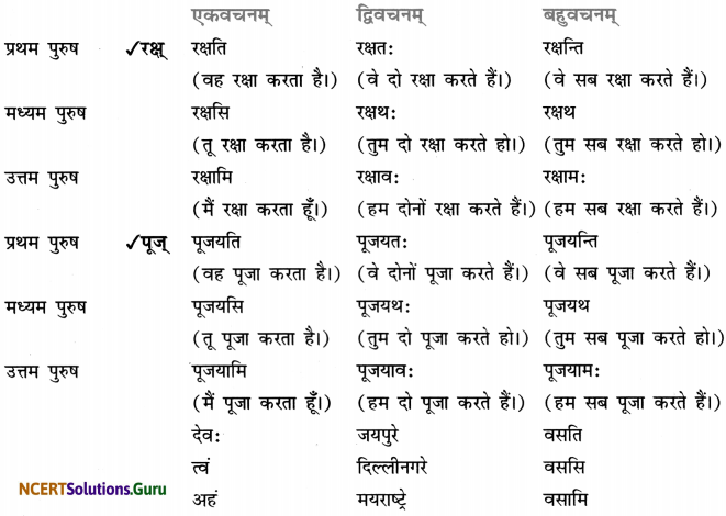 Class 7 Sanskrit Grammar Book Solutions धातुरूप-प्रकरणम् 8