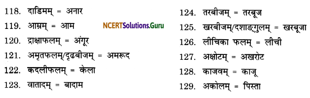 Class 7 Sanskrit Grammar Book Solutions परिशिष्टम् 7