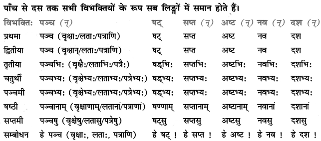 Class 7 Sanskrit Grammar Book Solutions संख्यावाचक-विशेषणपदानि 4