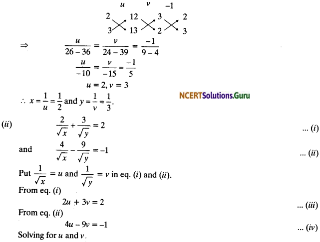 NCERT Solutions for Class 10 Maths Chapter 3 Pair of Linear Equations in Two Variables Ex 3.6 3