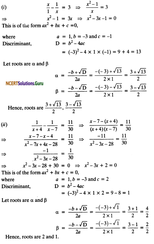 NCERT Solutions for Class 10 Maths Chapter 4 Quadratic Equations Ex 4.3 13