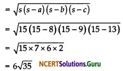 NCERT Solutions for Class 9 Maths Chapter 12 Heron’s Formula Ex 12.2 Q1.1