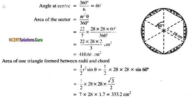 NCERT Solutions for Class 10 Maths Chapter 12 Areas Related to Circles Ex 12.2 22