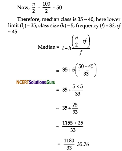NCERT Solutions for Class 10 Maths Chapter 14 Statistics Ex 14.3 9