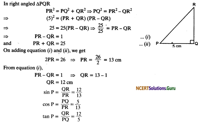 NCERT Solutions for Class 10 Maths Chapter 8 Introduction to Trigonometry Ex 8.1 10