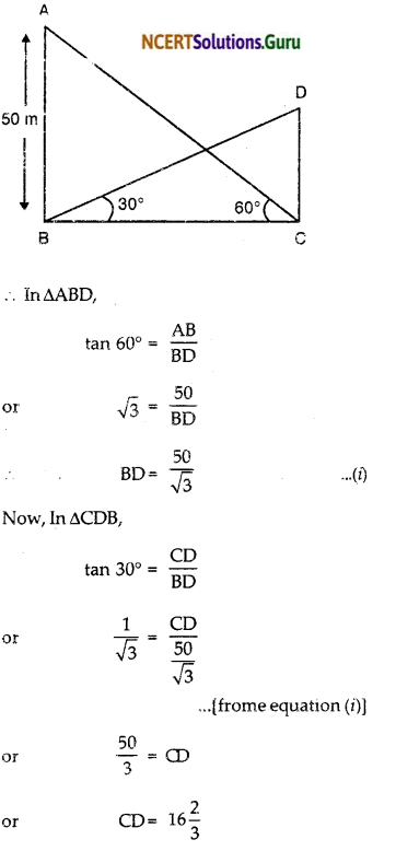 NCERT Solutions for Class 10 Maths Chapter 9 Some Applications of Trigonometry Ex 9.1 10