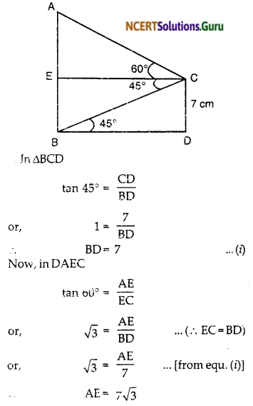 NCERT Solutions for Class 10 Maths Chapter 9 Some Applications of Trigonometry Ex 9.1 14