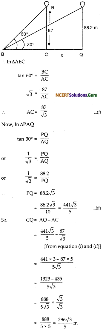 NCERT Solutions for Class 10 Maths Chapter 9 Some Applications of Trigonometry Ex 9.1 17