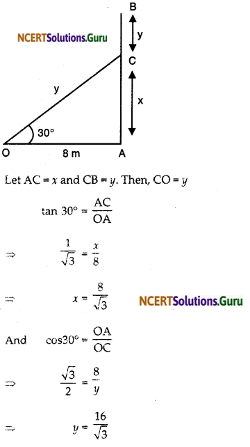NCERT Solutions for Class 10 Maths Chapter 9 Some Applications of Trigonometry Ex 9.1 2