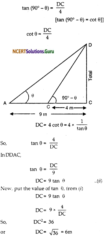 NCERT Solutions for Class 10 Maths Chapter 9 Some Applications of Trigonometry Ex 9.1 22
