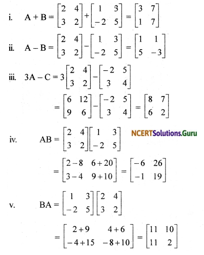 NCERT Solutions for Class 12 Maths Chapter 3 Matrices Ex 3.2 1