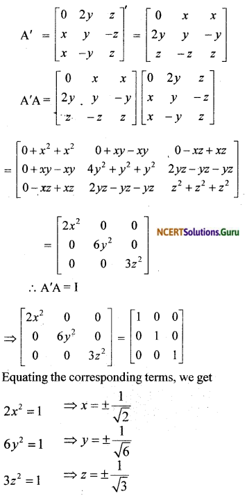 NCERT Solutions for Class 12 Maths Chapter 3 Matrices Miscellaneous Exercise 3