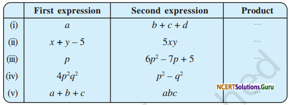 NCERT Solutions for Class 8 Maths Chapter 9 Algebraic Expressions and Identities Ex 9.3 Q2