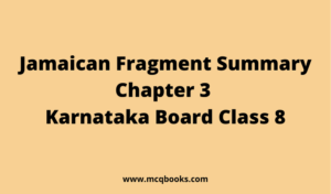 Jamaican Fragment Summary Chapter 3 Karnataka Board Class 8