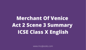 Merchant Of Venice Act 2 Scene 3 Summary 