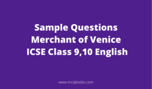 Sample Questions Merchant of Venice 