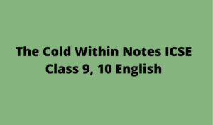 The Cold Within Notes 