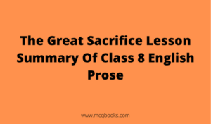 The Great Sacrifice Lesson Summary 