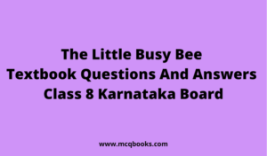 The Little Busy Bee Textbook Questions And Answers 