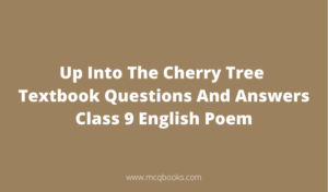 Up Into The Cherry Tree Textbook Questions And Answers